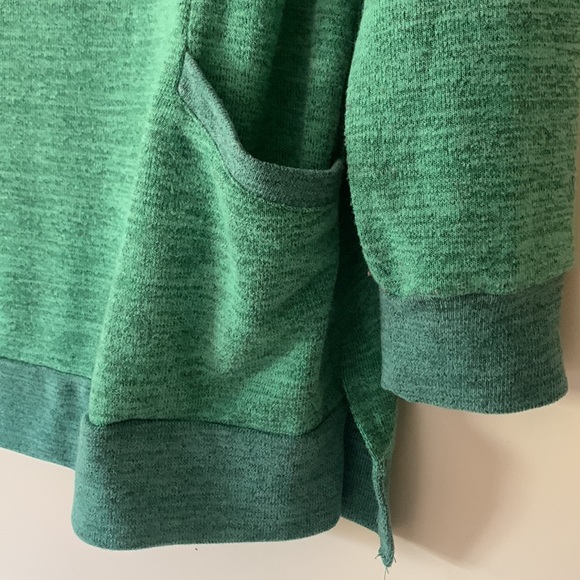 Hello Pink, Heathered Slit Top with Pockets. Teal Green, Tight M sweater. Comfy - Picture 4 of 7